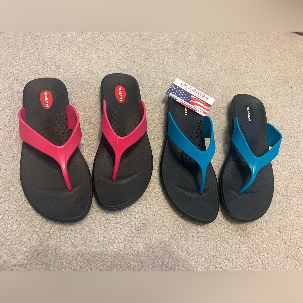 Okabashi sandles size Large, 2 pairs new, never worn